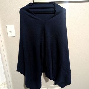 J.Crew Navy Blue Wool/Cashmere Poncho (Never Worn)